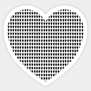 Black Hearts. Geometric Black Heart Pattern. Sticker